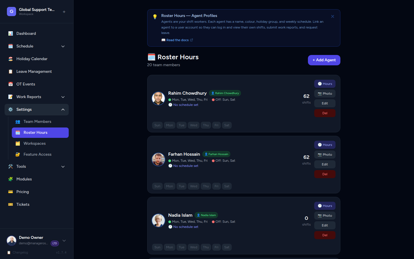 Agents list where user-linking happens
